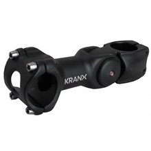 Load image into Gallery viewer, Kranx 31.8mm Alloy Adjustable A/Head Stem in Black. Size: 110mm