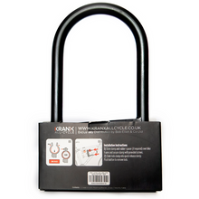 Load image into Gallery viewer, Kranx Citadel 16mm x 270mm U-Lock (with bracket) GOLD Sold Secure. box rear