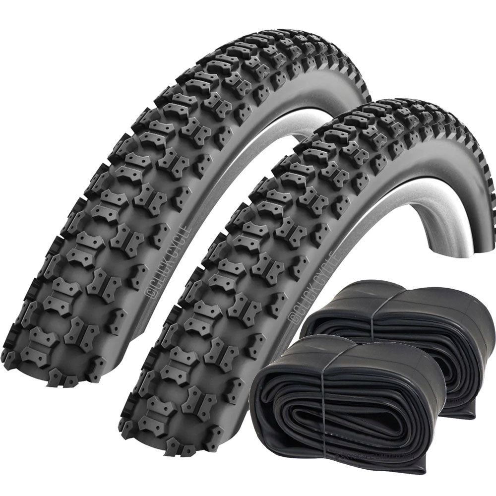 16 x 1.75 Bike Tyre ‘Mad Mike’ Tread Pattern (All Black)