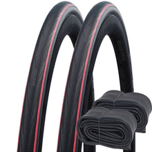 Load image into Gallery viewer, 700 x 25c Schwalbe Lugano II RED Stripe Tyre (HS471) 25-622