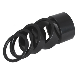 NUKEPROOF Turbine 1 1/8" Alloy Headset Spacer 3 Pack - 5mm, 10mm, 15mm - Black