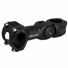 Load image into Gallery viewer, KranX 31.8mm Alloy Adjustable A/Head Stem in Black. Size: 110mm