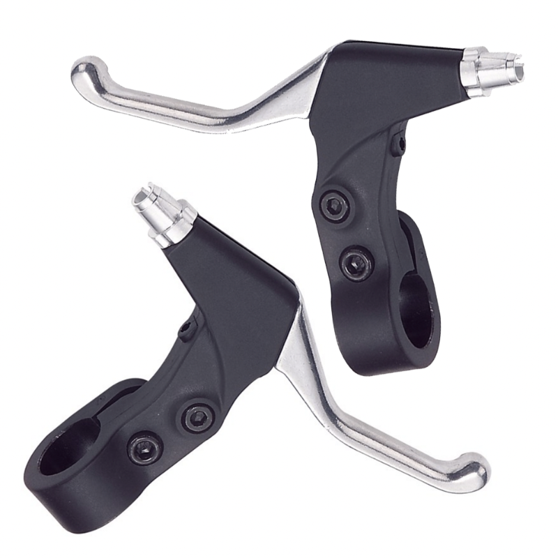 3-Finger ATB/MTB/Hybrid Brake Levers (PAIR). Alloy/Resin. Black/Silver. 