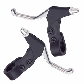 3-Finger ATB/MTB/Hybrid Brake Levers (PAIR). Alloy/Resin. Black/Silver. 
