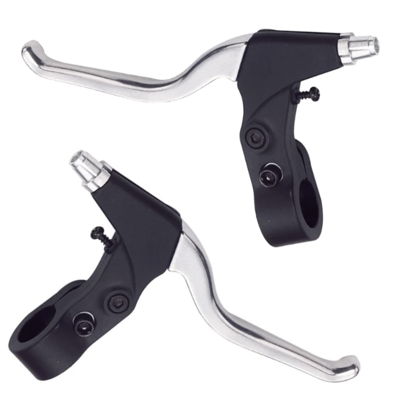 4-Finger ATB/MTB/Hybrid Brake Levers (PAIR). Alloy/Resin. Black/Silver.