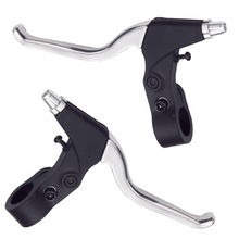 Load image into Gallery viewer, 4-Finger ATB/MTB/Hybrid Brake Levers (PAIR). Alloy/Resin. Black/Silver.