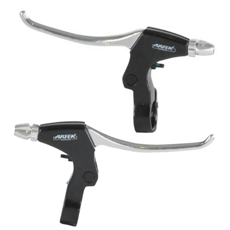 4-Finger ATB/MTB/Hybrid Brake Levers (PAIR). Alloy. Black/Silver.