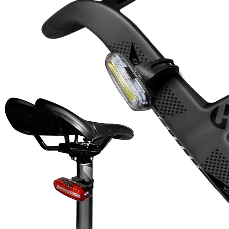 Kranx Sabre 85 Lumen USB 4-Mode Light Set bar and seatpost mounted