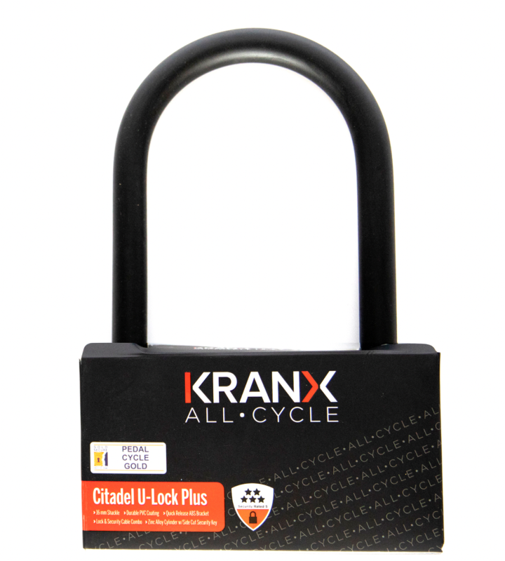 Kranx Citadel 16mm x 270mm U-Lock (with bracket) GOLD Sold Secure boxed