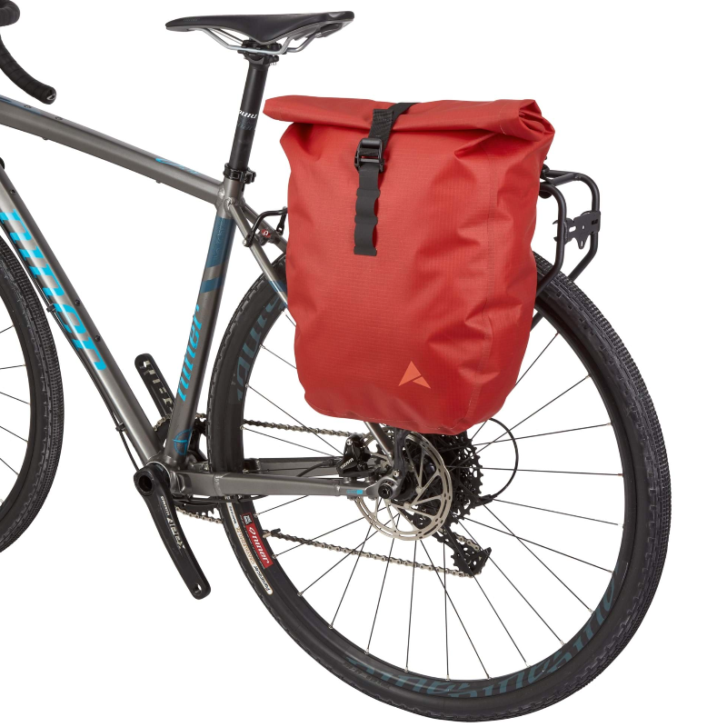 Altura Vortex Ultralite Panner Waterproof (15 Litre) red bike mounted