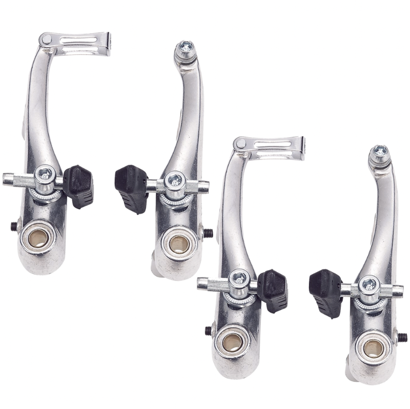 PAIR of V-Brakes & Blocks (Silver) MTB/Hybrid