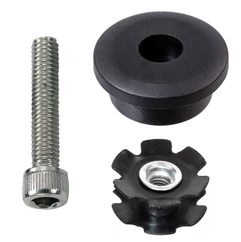 Headset Top Cap, and Star Nut Bolt 1 1/8" Inch, Black *CLEARANCE ITEM