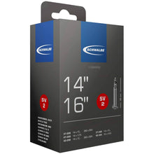 Load image into Gallery viewer, 14&quot; x 1 1/4, 1 3/8, 14 x 1.75, 16 x 1.50 Schwalbe Tube No. 2 (AV2, SV2)