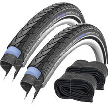 Load image into Gallery viewer, 16 x 1.35 Schwalbe Marathon Plus Tyre HS440 (SmartGuard/Endurance Compound) Black/Reflex (35-349) Brompton Size