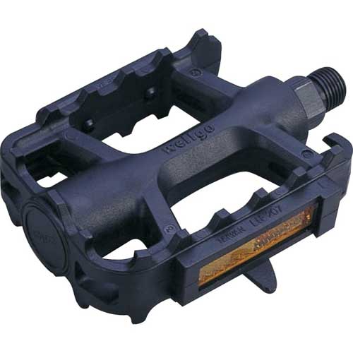 Wellgo LU207 - 9/16'' Nylon ATB Pedals - Detachable Reflectors in Black