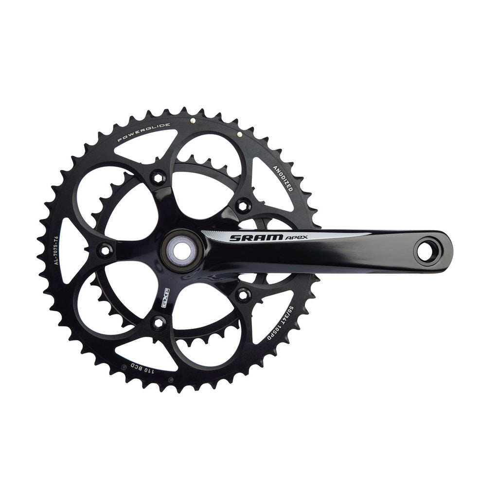 SRAM Apex Black/White Chainset 172.5mm 50-34T Inc GXP BB