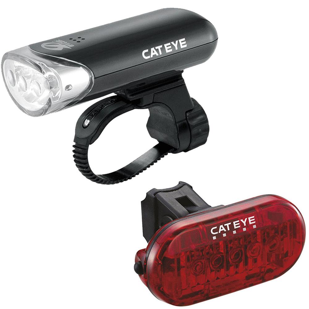 Cateye EL135 Front Light & Omni 5 Rear Light Set