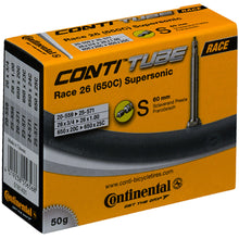 Load image into Gallery viewer, 26 x 3/4 - 1.0 (650 x 20 - 25) Continental Race Supersonic Inner Tube