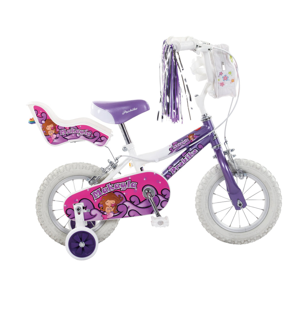 ProBike Makayla - Junior Girls Bike - 12” or 14” Wheels - Purple and White