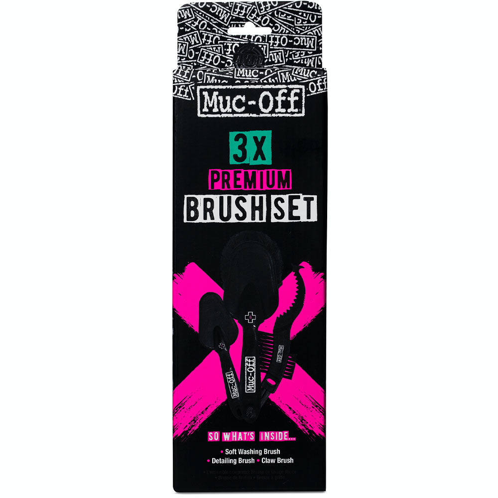 Muc-Off 3 Piece Cleaning Brush Set (Soft wash brush / Detailing brush / Drivetrain Claw Brush)