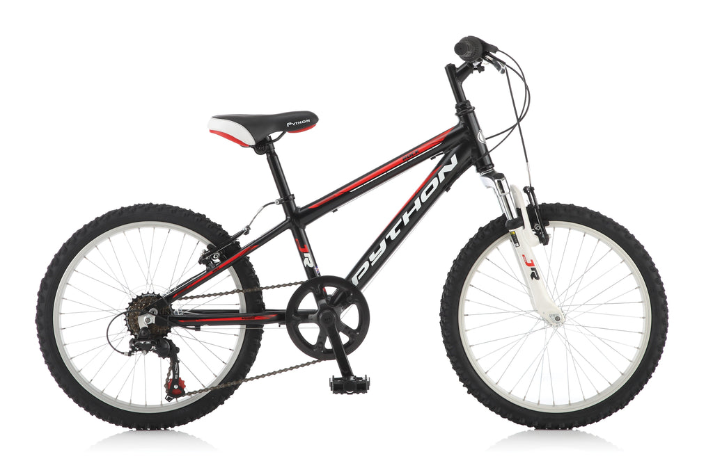 Python Rock FS - Front Suspension Junior Mountain Bike - Boys - 20” - Black