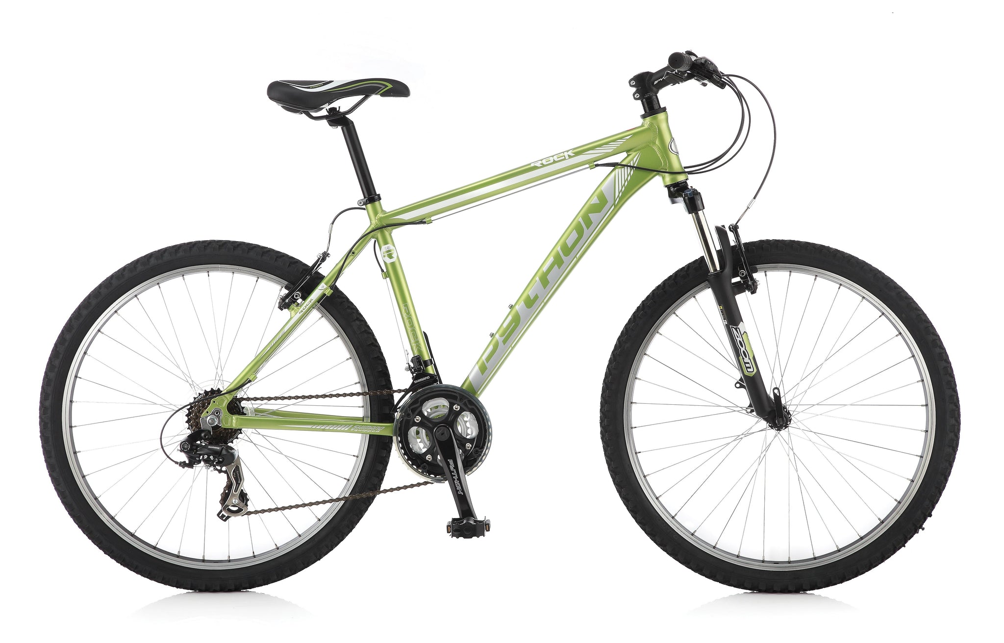 Python Rock FS Front Suspension Mountain Bike MTB Gents 26” Wheels Green