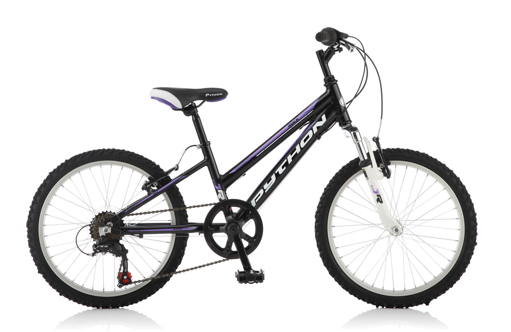 Python Rock FS - Front Suspension Junior Mountain Bike - Girls - 20” Wheels - Black