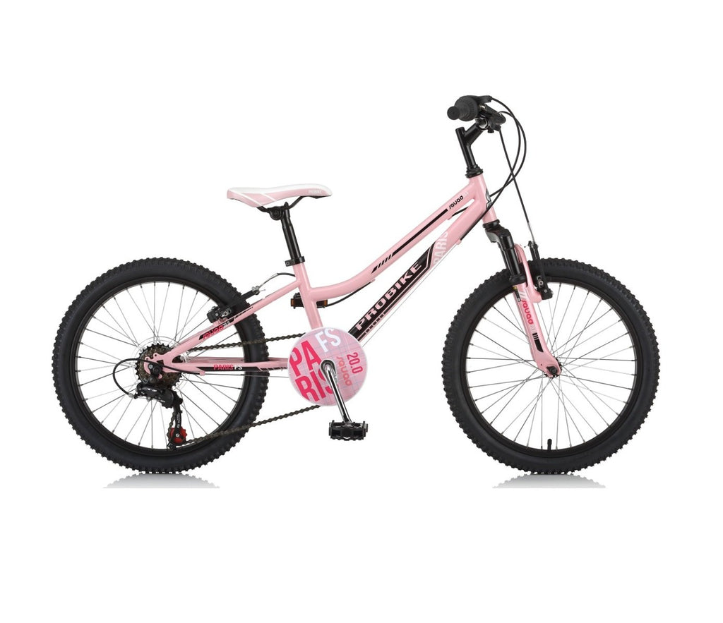 ProBike Paris FS - Front Suspension - Junior Mountain Bike - 20” Wheels - Pink