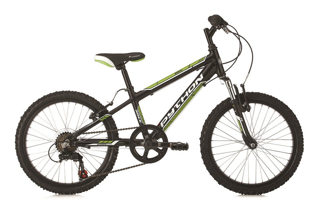 Python Rock FS - Front Suspension Junior Mountain Bike - Boys - 20” Wheels - Black