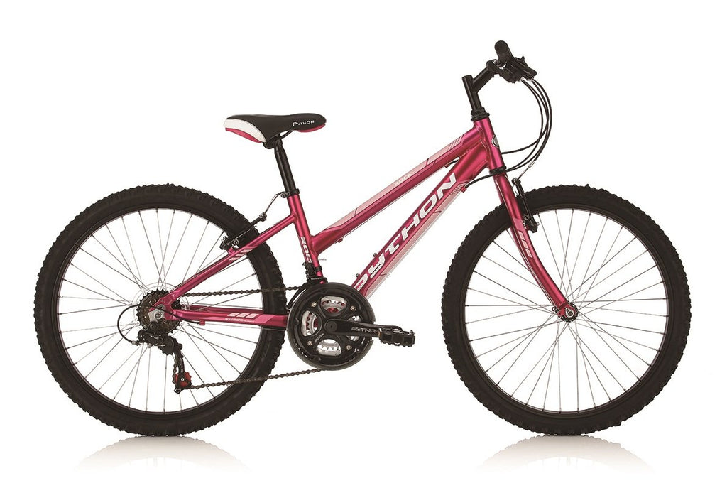 Python Rock - Junior Mountain Bike - Girls - 24” Wheels - Hot Pink