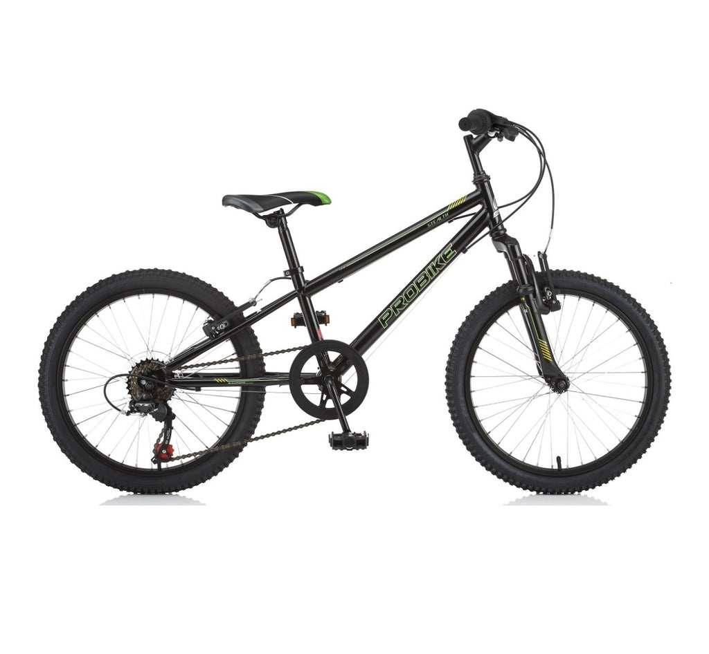 ProBike Stealth FS - Front Suspension - Junior Mountain Bike - 20” Wheels - Black