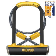 Load image into Gallery viewer, OnGuard Bike D-Lock/Cable 115 x 230 x 14mm Pitbull SS
