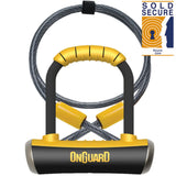 OnGuard Bike D-Lock/Cable 90 x 140 x 14mm Pitbull SS