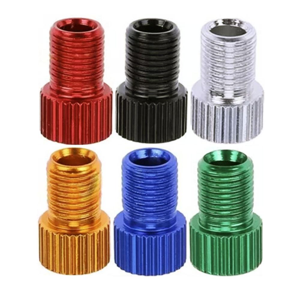 Presta Valve Adapter - Presta to Schrader Pump Adapter (All Colours) Pair