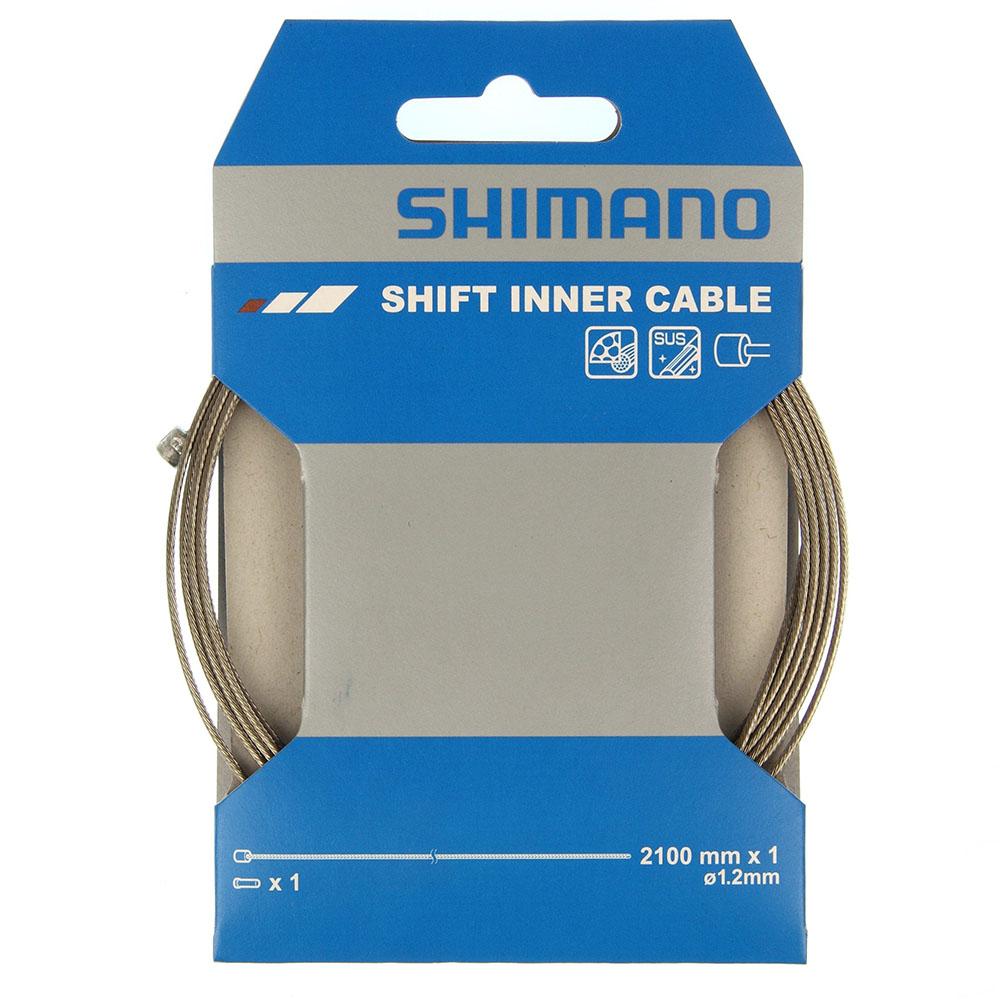 Shimano Gear Cable - Road / MTB - Stainless Steel Gear Inner Wire (1.2mm x 2100mm). Single.