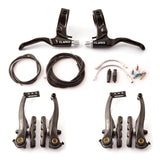 Clarks V-Brakeset (Front & Rear) in Black inc. Cables, Steel Guide Pipes & Boots